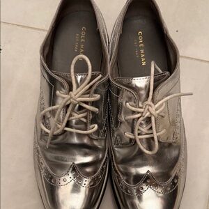 Cole Haan Women's Metallic Silver Loafers